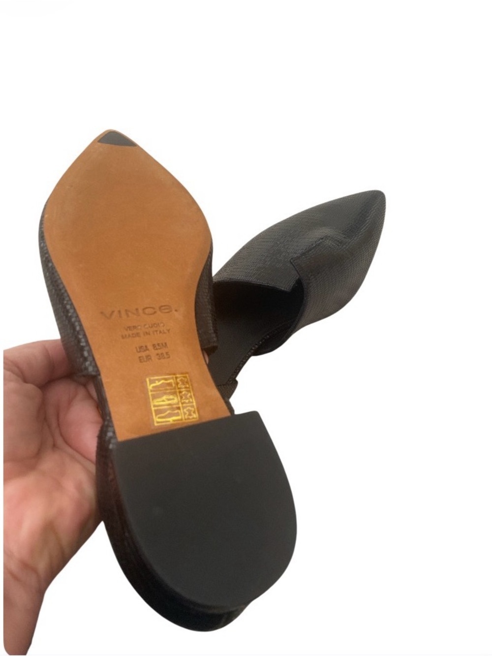 NWOT Vince Darlington Flats in Black Lizard Print Size 8.5 - Picture 6 of 10